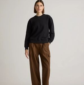 Quince Classic Black Crew Neck Sweater